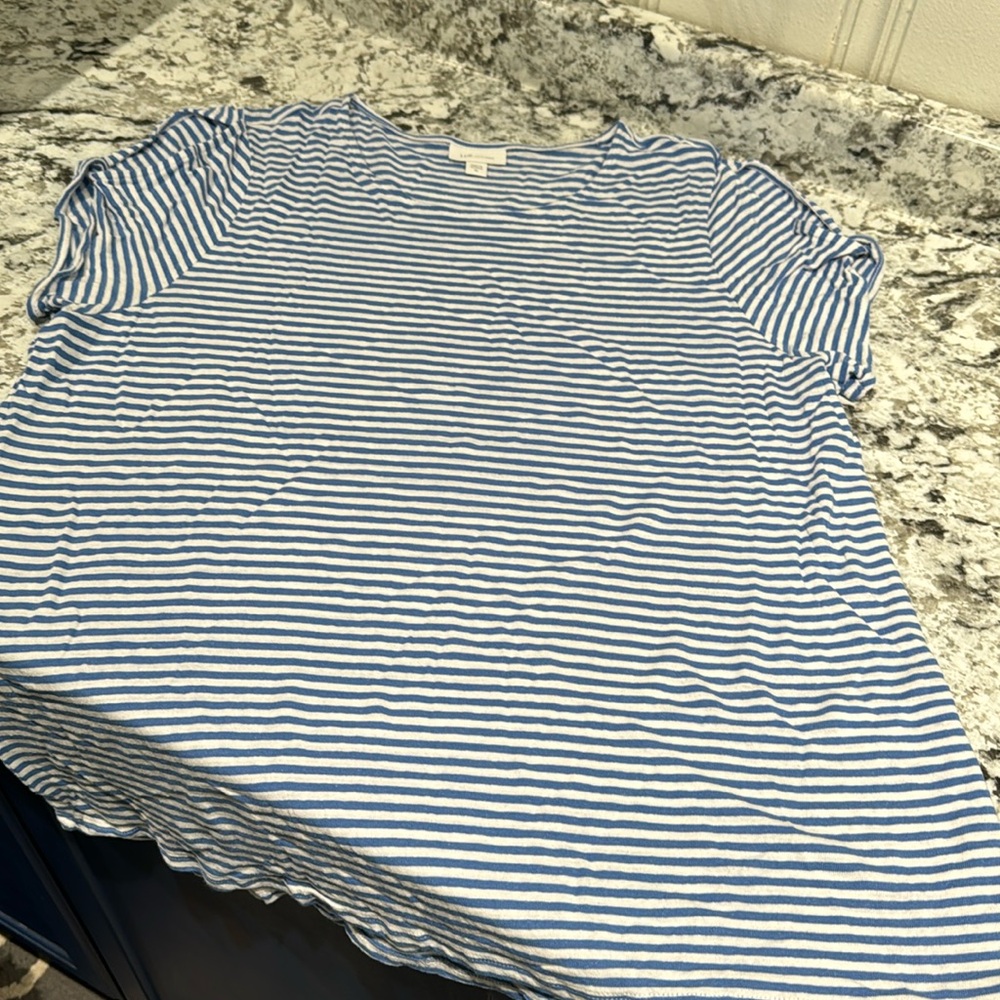 J. Jill blue and white striped t-shirt